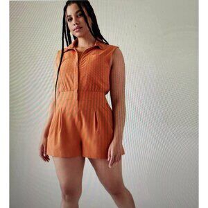 Athleta Womens Sleeveless Rust Orange Romper Size 14